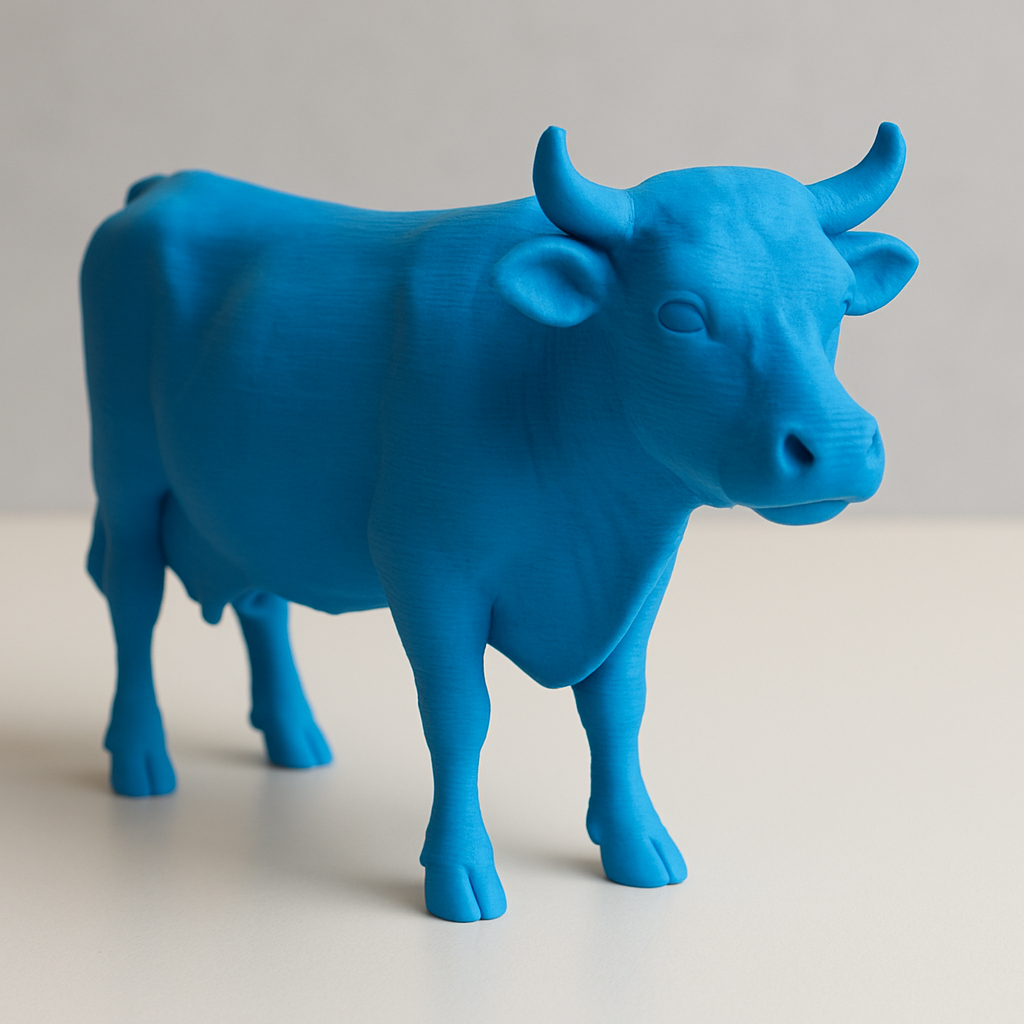 Rolnik pomalował krowę na niebiesko, żeby wygrać konkurs na TikToku